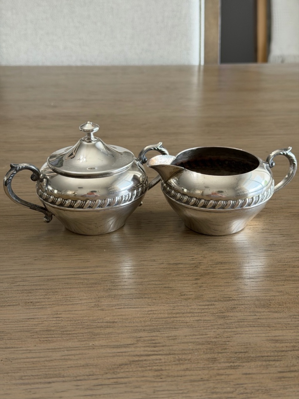 Vintage Silver plated silver on copper Sugar and Creamer Set